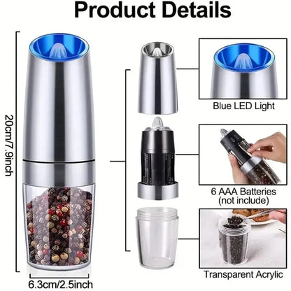 Electric Pepper Mill, Automatic Sea Salt Mill for Outdoor Travel Camping, Adjustable Spice Mill, Seasoning Utensils, Kitchen Utensils, Summer for Gift, Kitchen Gadgets, Kitchen Accessories